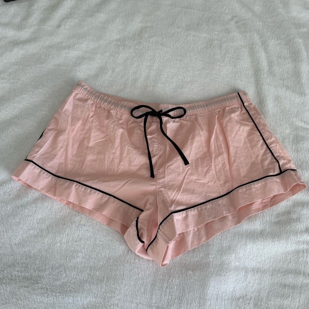 Victorias Secret 100% Cotton Pajama Shorts Pink & Black